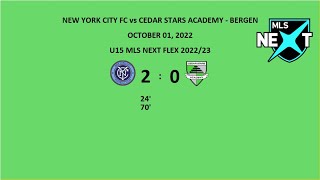 CSA BERGEN U15 MLS NEXT v NYCFC 100122