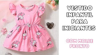 Como fazer Vestido infantil fácil e rapido para iniciantes na costura