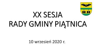 XX Sesja Rady Gminy Piątnica