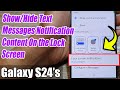 Galaxy S24/S24+/Ultra: How to Show/Hide Text Messages Notification Content On the Lock Screen