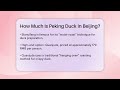 how much is peking duck in beijing china cultural expedition