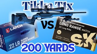 Tikka T1x - SK long range match vs  Lapua super long range at 200 yards