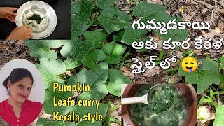 గుమ్మడి కాయ ఆకు కూర కేరళ స్టైల్ లో||Pumpkin Leafe curry in Kerala style 👍