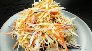 สูตรโคลสลอว์โฮมเมด  Homemade Coleslaw Recipe ASMR