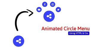Animated Circular Navigation Menu using Html & CSS | Simple Radial Menu @ravied