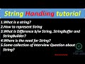 #StringHandling  String introduction in java | Difference b/w String, StringBuffer, StringBuilder