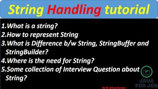 #StringHandling String introduction in java | Difference b/w String, StringBuffer, StringBuilder