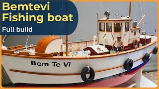 Fishing boat Bem-te-vi - RC wooden Nauticurso kit #RC #DIY #kit #boat