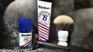 Omega Elite. Barbus Shaving Cream. Weidi Razor from Amazon.