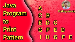 Java Program to Print Triangle Pattern using alphabates | Part 3 | Java coding | By coding wisely