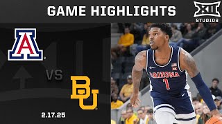 #19 Arizona vs. Baylor Game Highlights | 2024-25 Big 12 Men’s Basketball