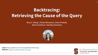 EACL 2024: Backtracing: Retrieving the Cause of the Query