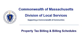 Property Tax Billing and Billing Schedules