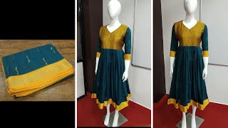 Annarkali From Old Silk Saree Cutting & Stitching