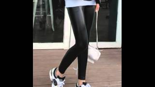 Fashion cultivate one's morality and temperament warm velvet leather pants leggings.avi