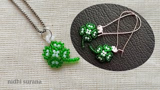 ⚜️Pretty Four leaf Clover, Beaded Jewelry/Bonito trébol de cuatro hojas, bisutería con cuentas/diy