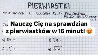 Pierwiastki - kl. 7  - Matematyka Z Kluczem - najlepsze przygotowanie na sprawdzian! 🙌 🤩