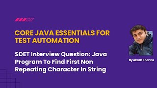 Java Program To Find First Non Repeating Character In String