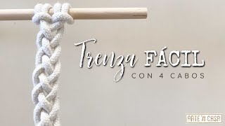 Trenza de 4 cabos paso a paso