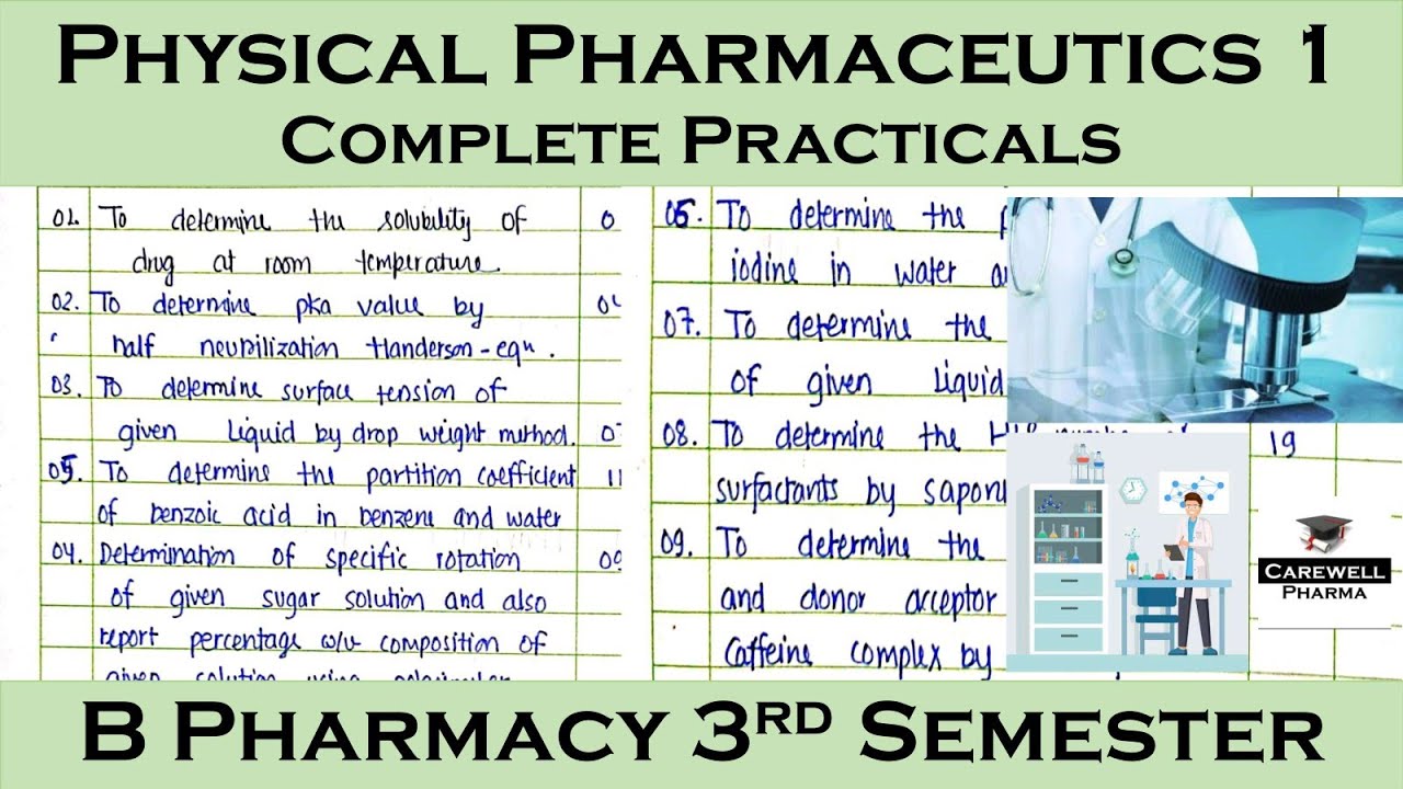 Physical Pharmaceutics 1 Practical || B Pharmacy 3rd Sem Physical ...