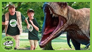 Giant Dinosaur Park Adventure! Escape Room Pretend Play with Mystery Eggs & T-Rex Dinosaurs for Kids