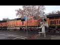 [New LED Lights Again] F St. Railroad Crossing, BNSF 7169 Manifest North With SD70MAC, Sacramento CA