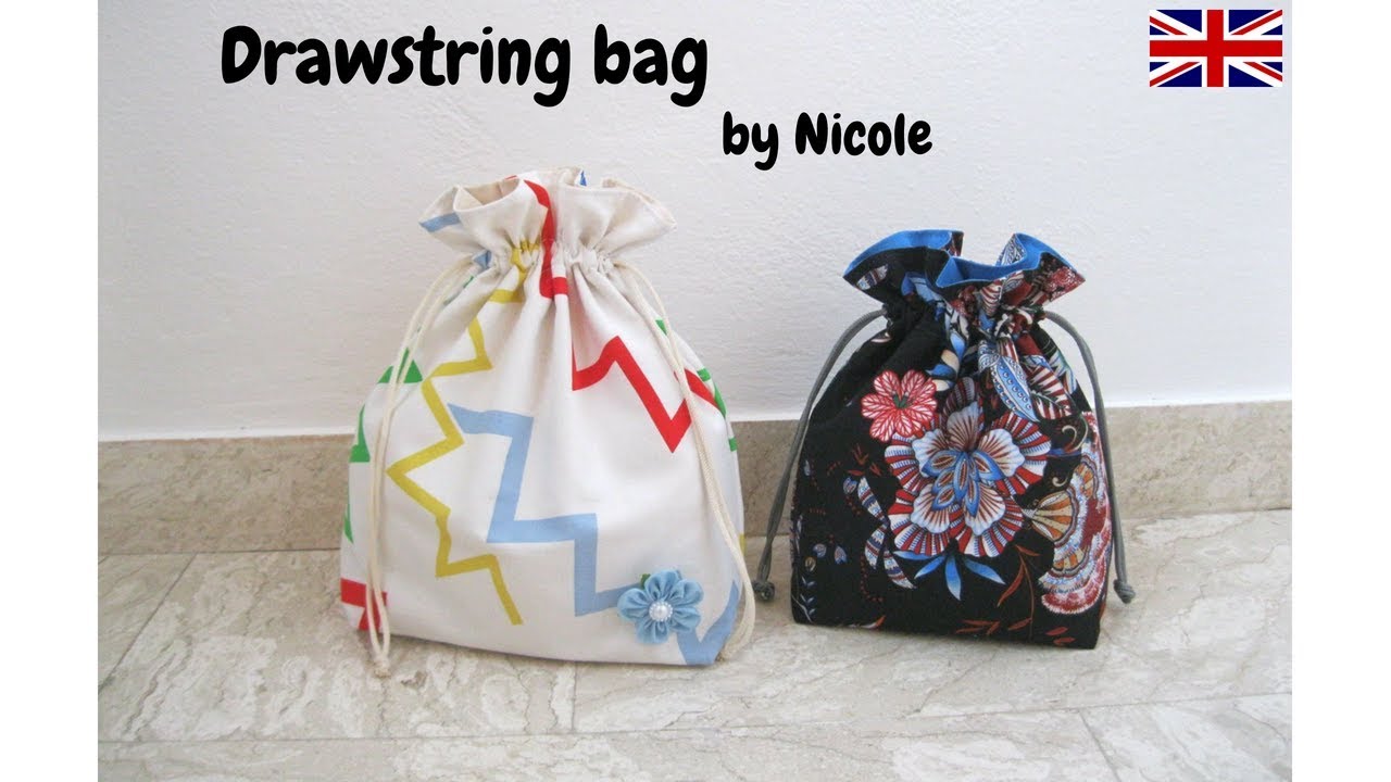 How To Sew An Easy Drawstring Bag / Sewing Tutorial For Beginners - YouTube