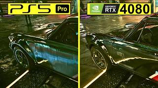 Cyberpunk 2077 PS5 Pro (Pre-Patch) vs PC RTX 4080 Ray Tracing Mode Graphics Comparison