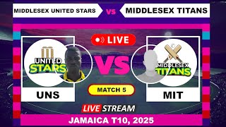 Middlesex United Stars vs Middlesex Titans T10 Live Cricket | Jamaica T10 English Commentary