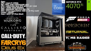 Benchmark i7-13700k RTX 4070Ti 32GB DDR5 5600Mhz Built-in-benchmark games only