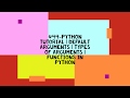 #44-PYTHON TUTORIAL | Default Arguments | TYPES OF ARGUMENTS | FUNCTIONS IN PYTHON