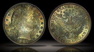 1901 Barber Quarter PCGS MS65 Lovely Toned Gem 25c