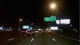 Driving through Philadelphia at Night