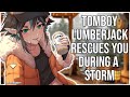 3DIO ASMR | Tomboy Lumberjack Rescues you from Snow Storm 🌲❄️| Deep Voice | Ear Cleaning