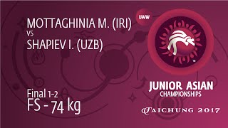 GOLD FS - 74 kg: M. MOTTAGHINIA (IRI) df. I. SHAPIEV (UZB) by TF, 14-3