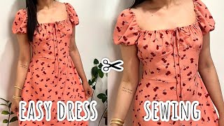 ✅How to make beautiful dress Step by step |whitout pattern for beginners 💃✂️