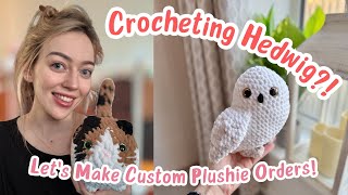 Crochet Vlog 🧶 Let's make Hedwig! Custom plushie orders, yarn hauls and crochet with me!