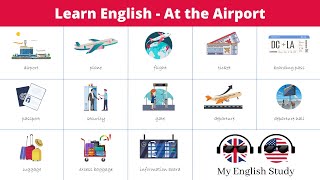Learn English Vocabulary #35 | At the Airport | Travel Vocabulary | ✈️🧭🗺️