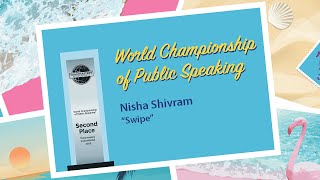 Nisha Shivram: 2nd place winner, 2023 World Championship of Public Speaking