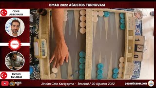 Burak ÇULHACI - Cemil ADIYAMAN (1.Tur) | BMAB 2022 Ağustos Modern Tavla Turnuvası - Zindan Cafe