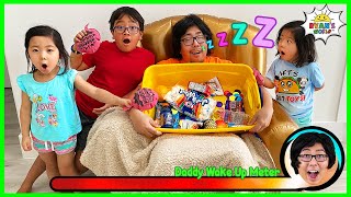 Greedy Daddy In Real Life!  Pretend Play Don't Wake Daddy Challenge!