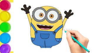 How To Drawing A minion #minions Easy Step by Step Cute minion Drawing and coloring Pencil Sketch