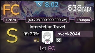 8.0⭐ byeok2044 | USAO - Interstellar Travel [40,208,000,000,000 km] 99.20% FC #1 | 638pp - osu!
