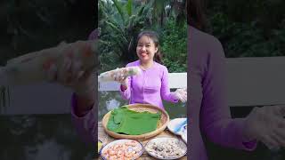 Made giant spring rolls for Tu's husband to try. Will they be delicious???