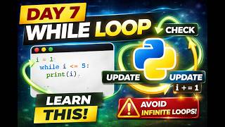 Python While Loop Explained for Beginners | Infinite Loop + Examples | Day 7