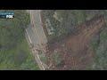 Mudslide in Malibu, impacting local road