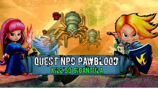 TibiaME Daily quest Pawblood kill 50 gigantula huntera