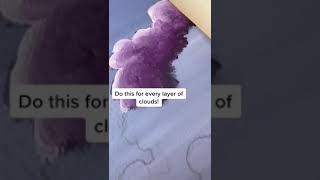 how to paint clouds on canvas |quick tutorial with acrylic paint #shorts
