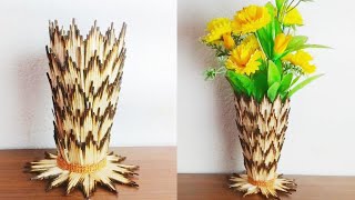 Matchsticks Craft Idea || DIY Flower Pot || How To Make Flower Vase/Pot From Matchsticks