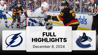 NHL Highlights | Lightning vs. Canucks | December 08, 2024